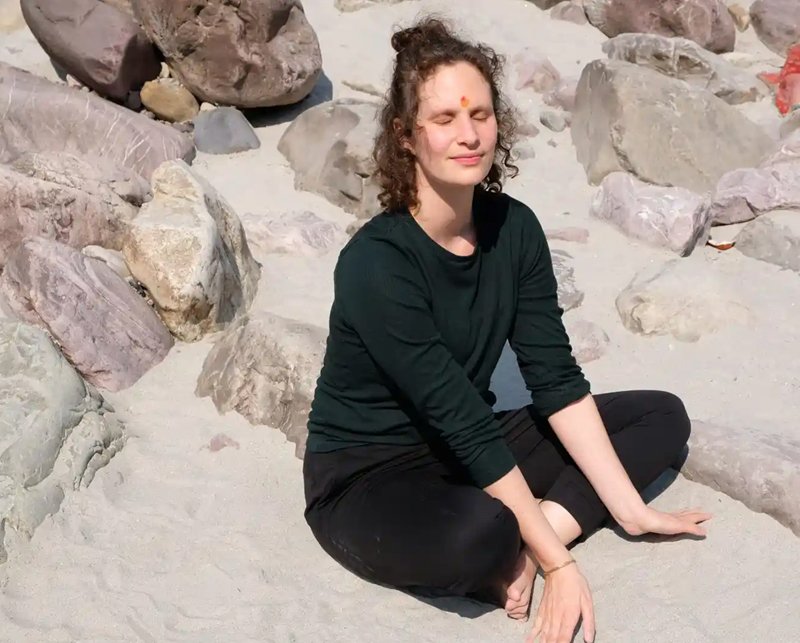 Morning asana practice in Rishikesh